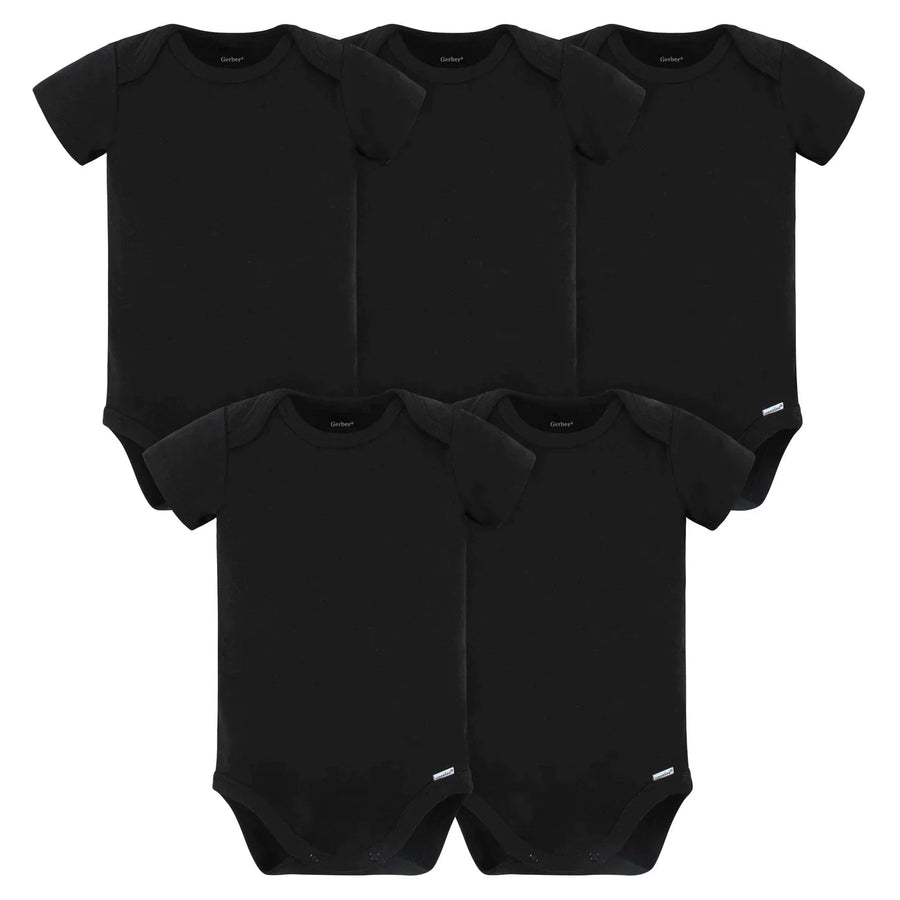 Gerber Childrenswear Gerber Childrenswear 5 - Pack Baby Neutral Black Onesies Bodysuits 3 - 6M Apparel & Accessories