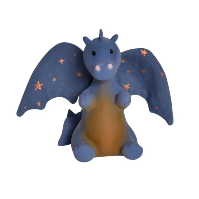 tikiri tikiri Baby Midnight Dragon Natural Rubber Rattle with Crinkle Wings Pacifiers & Teethers