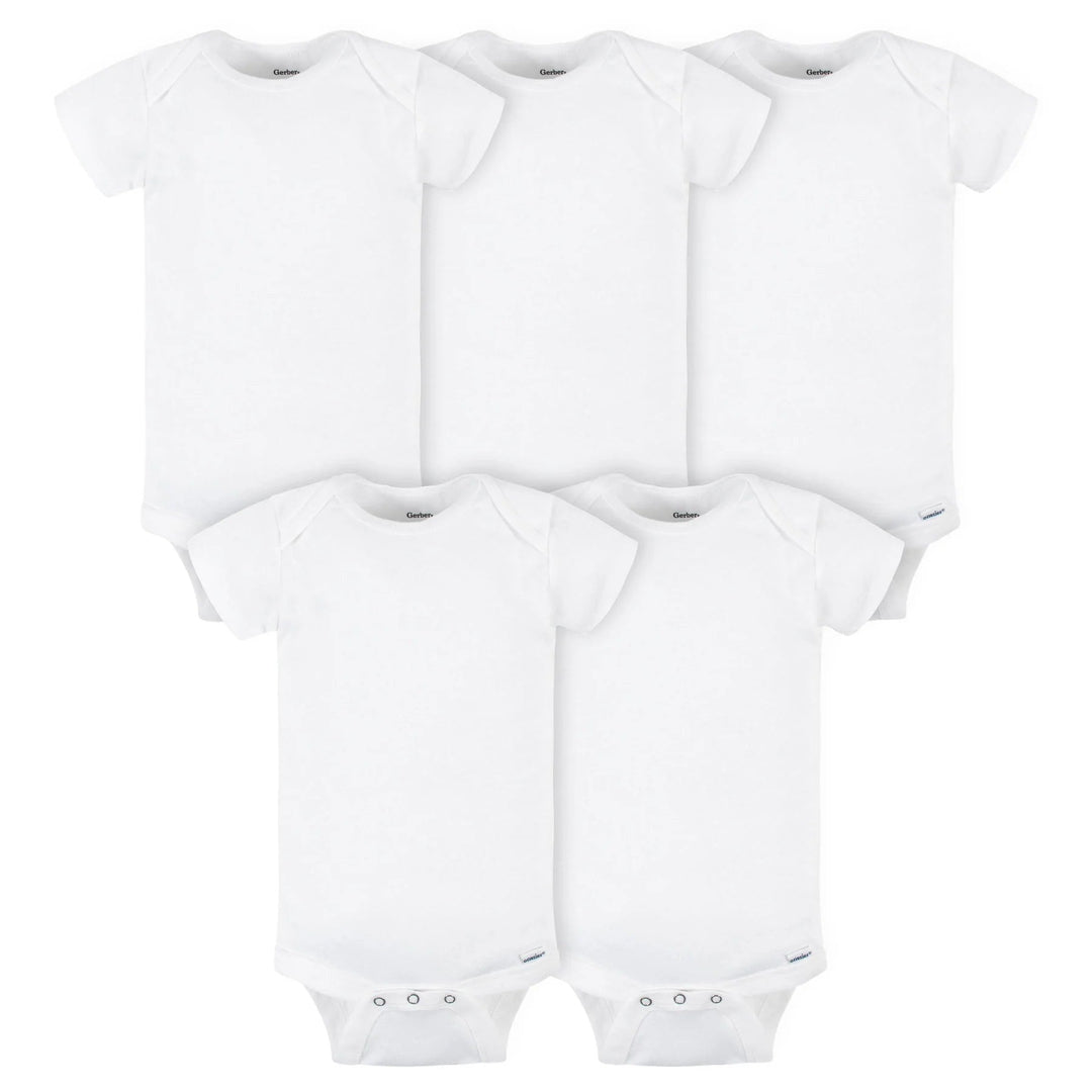 Gerber Childrenswear Baby White Onesies 5PK Apparel & Accessories