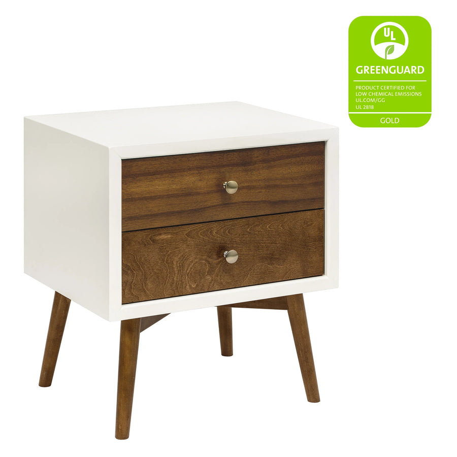 Babyletto Babyletto - Palma Nightstand with USB Port, Warm White/Natural Walnut Furniture