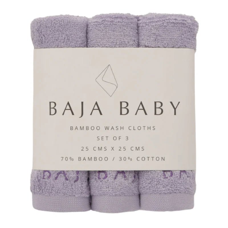 Soft BAJA BABY Bath Towels and Washcloth 3-Pack Set