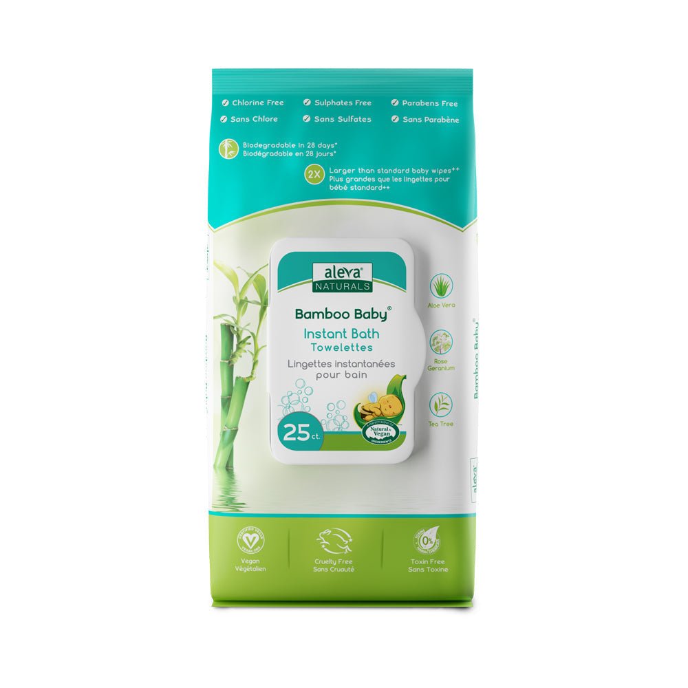 aleva NATURALS aleva NATURALS Bamboo Baby Instant Bath Towelettes 25 count Soaps, lotions & Wipes,