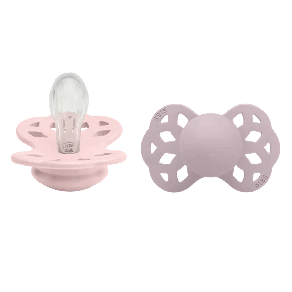 BIBS BIBS Infinity Pacifier Silicone Symmetrical Blossom/Dusky Lilac 2 PK