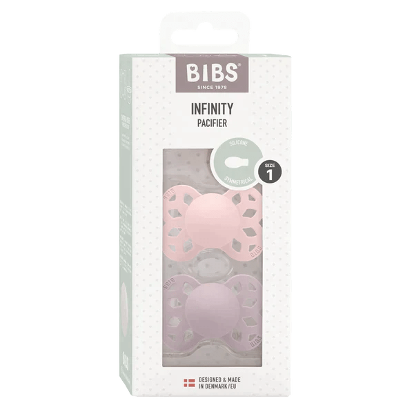 BIBS BIBS Infinity Pacifier Silicone Symmetrical Blossom/Dusky Lilac 2 PK