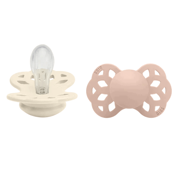 BIBS BIBS Infinity Pacifier Silicone Symmetrical Ivory/Blush 2 PK