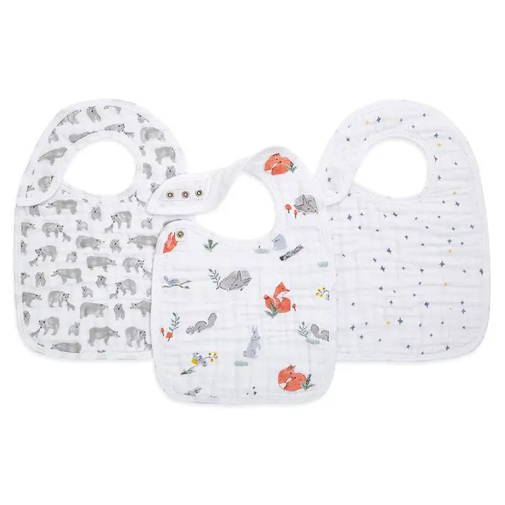 aden and anais Aden and Anais - Cotton Muslin Snap Bibs 3pk Bibs
