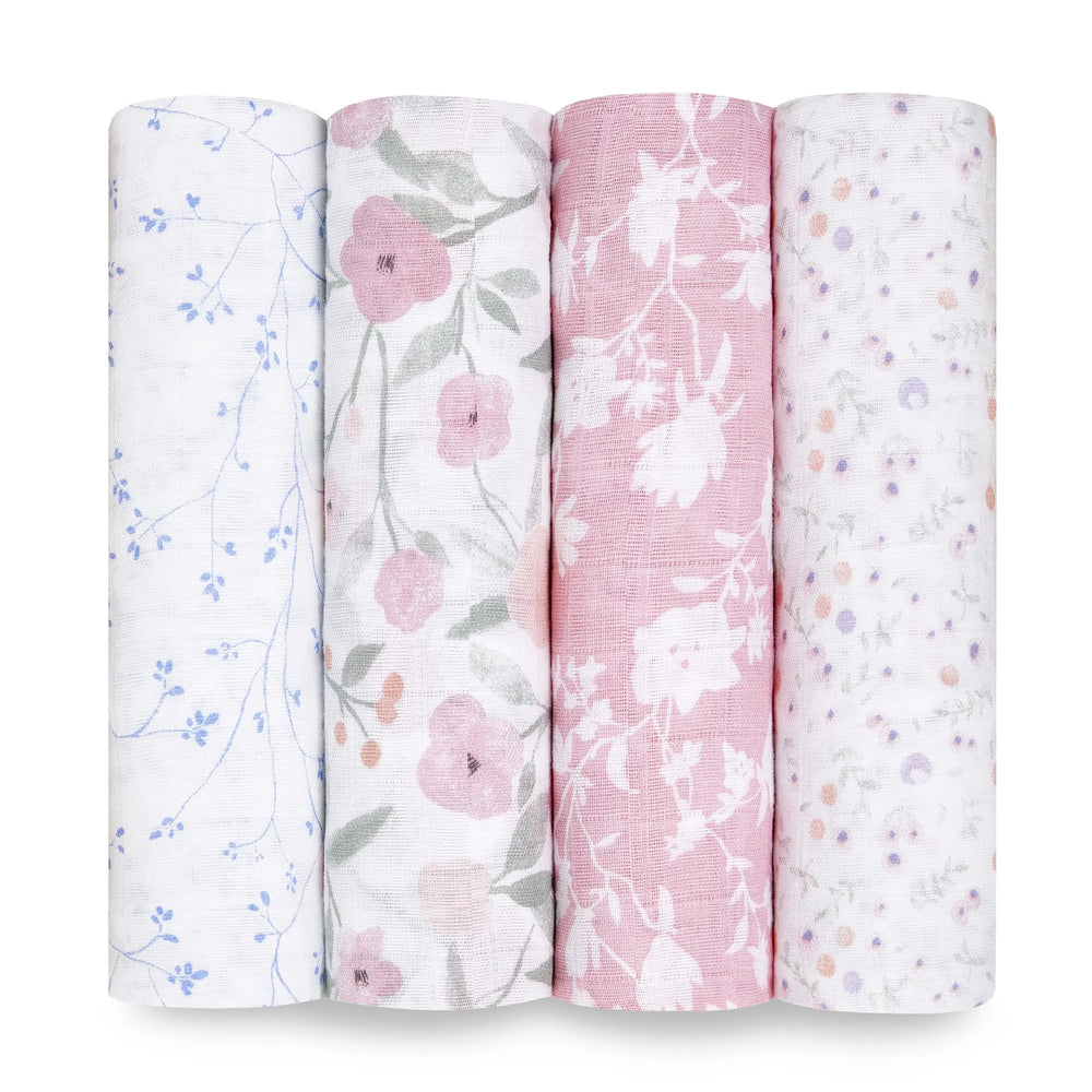 aden and anais Aden and Anais - Cotton Muslin Swaddles 4pk Swaddling & Receiving Blankets