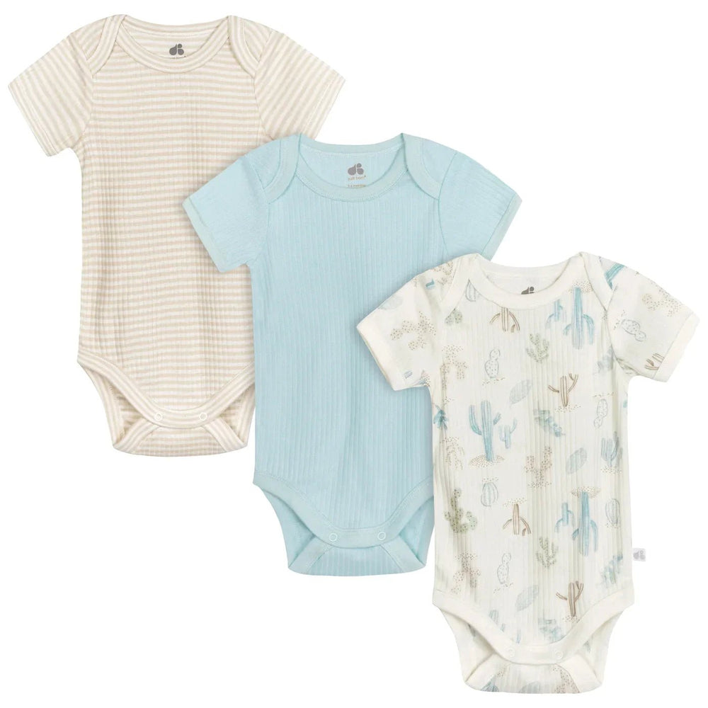 Just Born Just Born 3 - Pack Desert Cactus Short Sleeve Bodysuits Apparel & Accessories