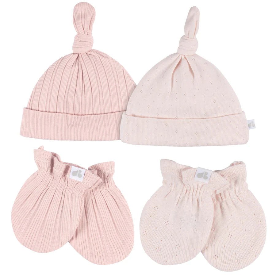 Just Born Just Born 4 - Piece Hat and Mittens 0 - 6M Apparel & Accessories