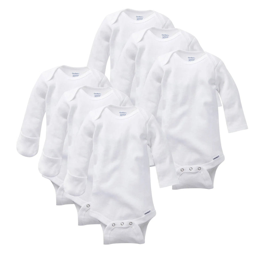 Gerber Childrenswear Gerber Childrenswear - Neutral Long Sleeve Onesie Mitten Cuffs Apparel & Accessories