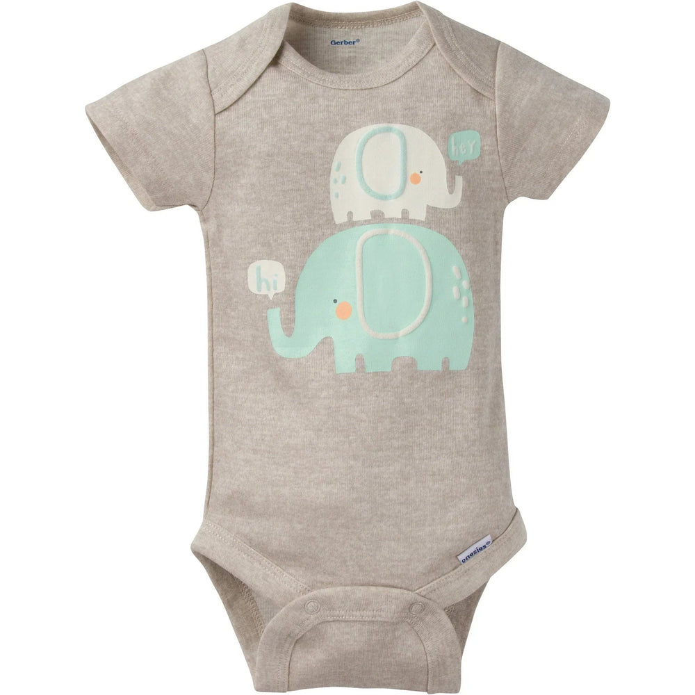 Gerber Childrenswear Gerber Childrenswear - Organic 8 - pk Baby Neutral Elephants Short - Sleeve Onesies Apparel & Accessories