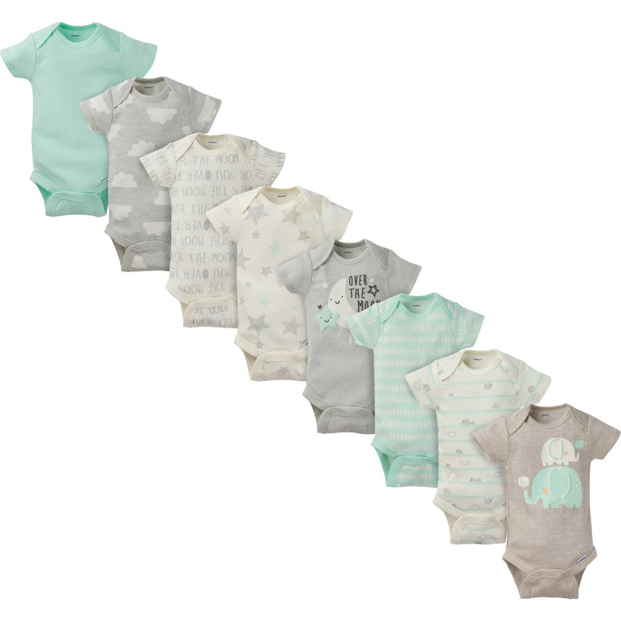 Gerber Childrenswear Gerber Childrenswear - Organic 8 - pk Baby Neutral Elephants Short - Sleeve Onesies Apparel & Accessories