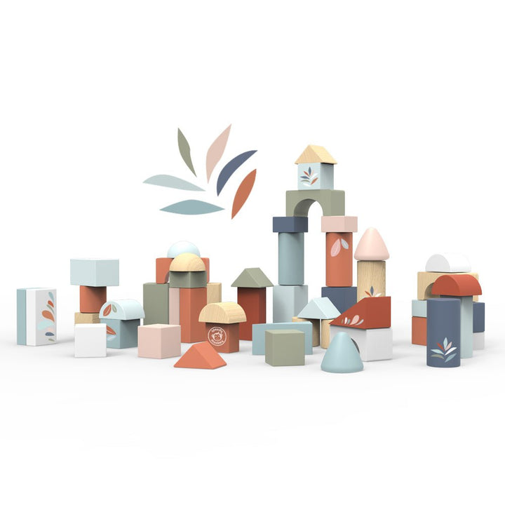 Speedy Monkey Speedy Monkey - Building Blocks – 50 - Piece Wooden Set Baby Activity Toys