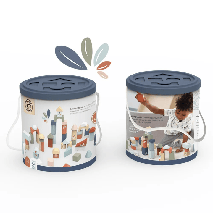 Speedy Monkey Speedy Monkey - Building Blocks – 50 - Piece Wooden Set Baby Activity Toys