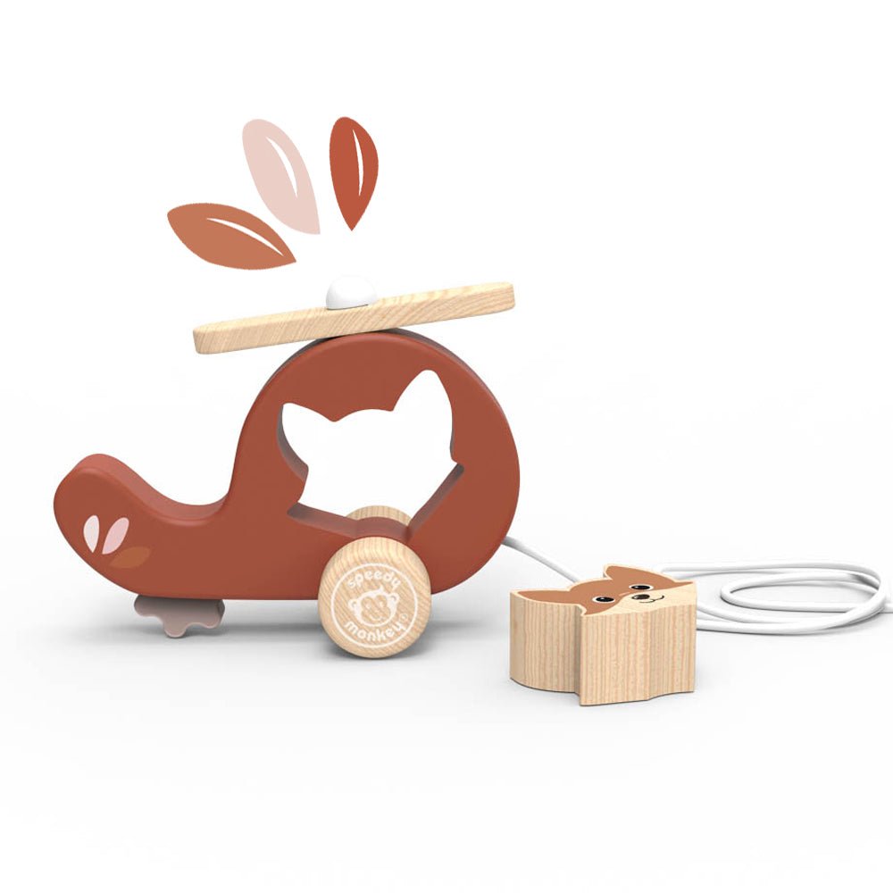 Speedy Monkey Speedy Monkey - Pull Along Helicopter Baby Activity Toys