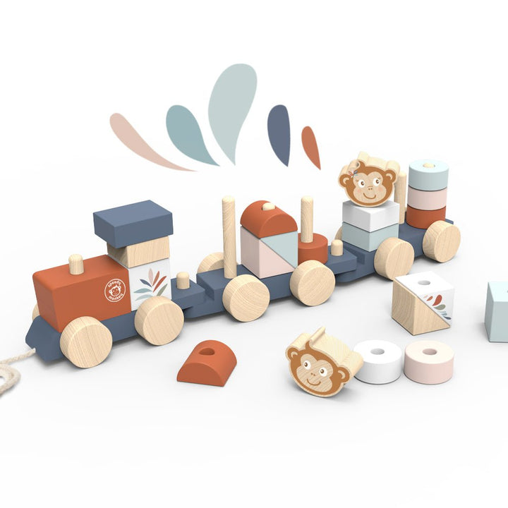 Speedy Monkey Speedy Monkey - Train Stacker Wooden Toys