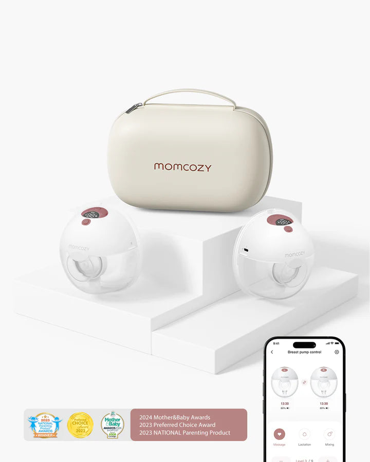 Momcozy  All-In-One Hands-Free Breast Pump Grey - M5 Smart