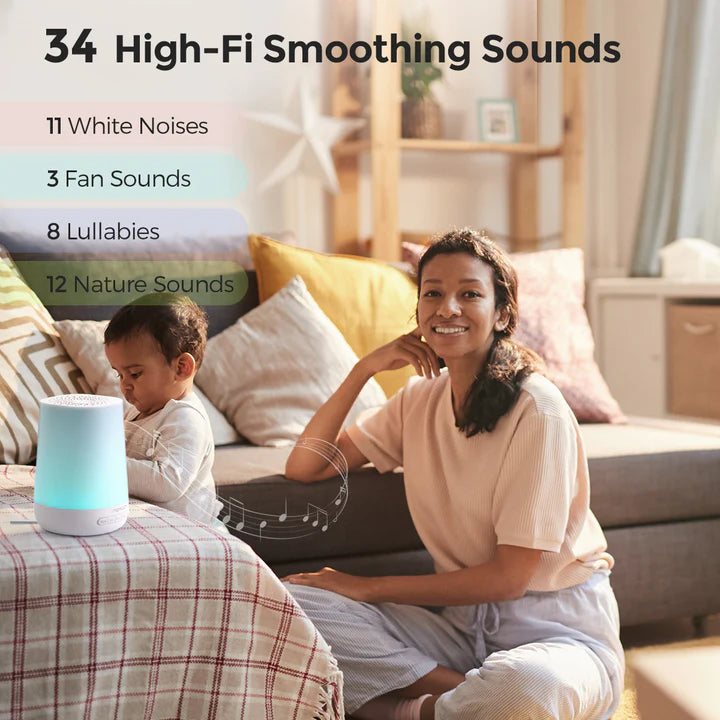 Momcozy Smart Baby Sound Machine - App Remote Control - White
