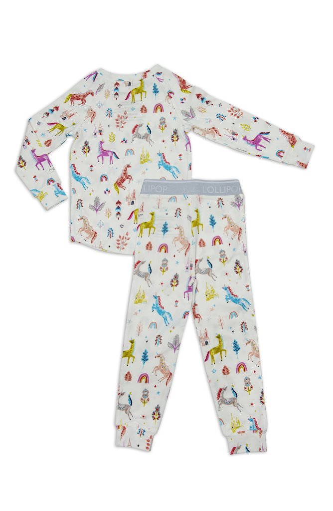 LOULOU LOLLIPOP LOULOU LOLLIPOP 2 - Pc Pajama Set In TENCEL Unicorn Dream Baby & Toddler Sleepwear