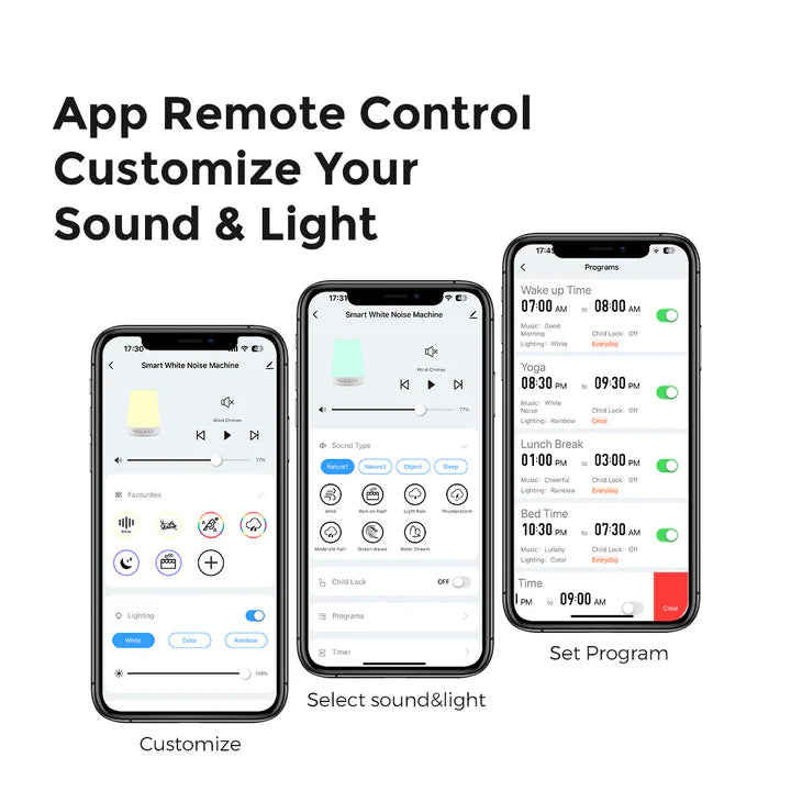 Momcozy Smart Baby Sound Machine - App Remote Control - White