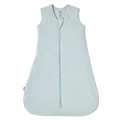 Light blue sleeveless vest with zipper on a white background