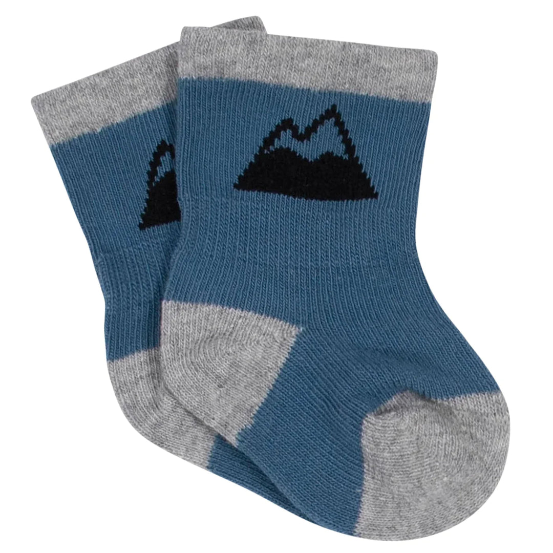 Gerber Childrenswear 6 - Pack Baby Boys Badger Organic Wiggle Proof Socks 6/9