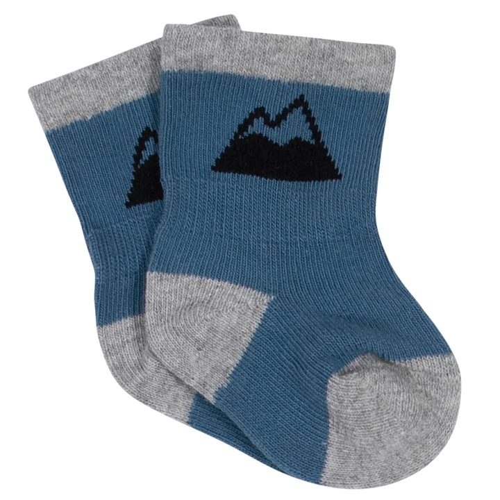 Gerber Childrenswear 6 - Pack Baby Boys Badger Organic Wiggle Proof Socks 6/9