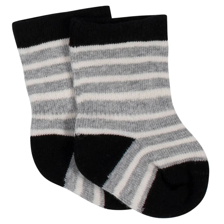 Gerber Childrenswear 6 - Pack Baby Boys Badger Organic Wiggle Proof Socks 6/9