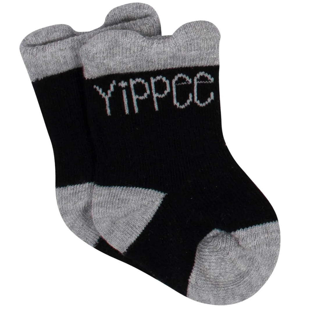 Gerber Childrenswear 6 - Pack Baby Boys Badger Organic Wiggle Proof Socks 6/9