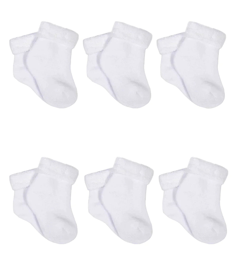 Gerber Childrenswear 6 Pack Baby White Terry Socks 0 - 9M