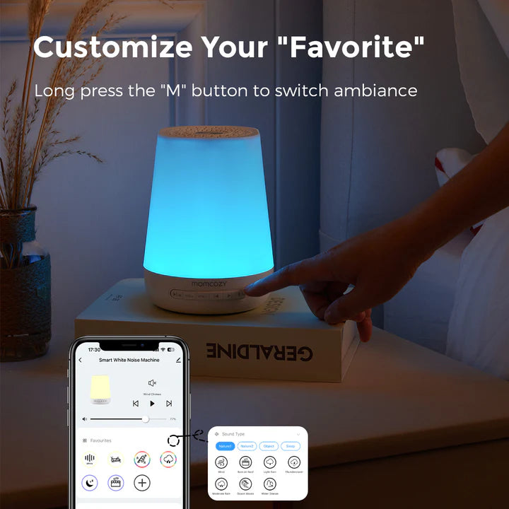 Momcozy Smart Baby Sound Machine - App Remote Control - White