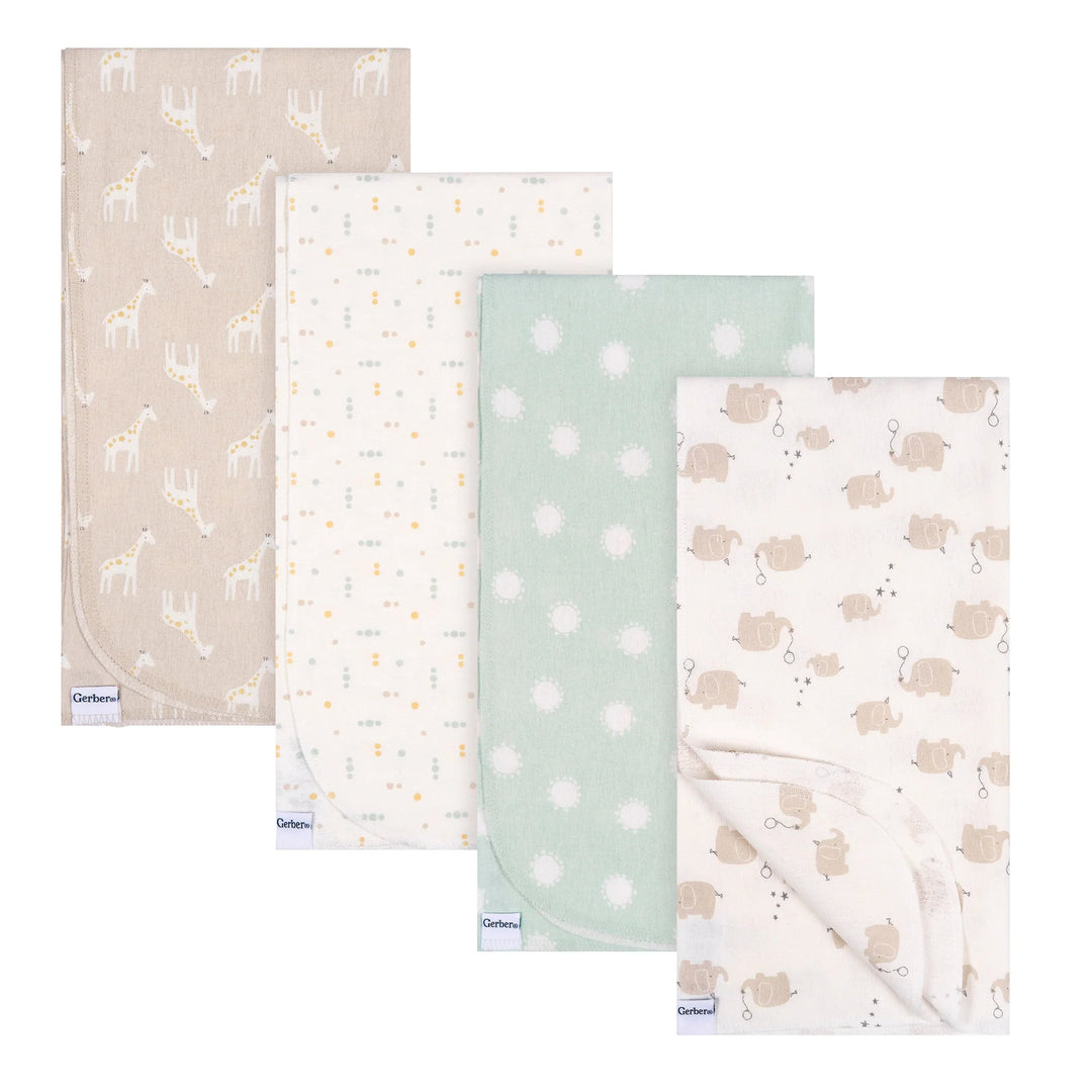 Gerber Flannel Receiving Blanket - 4pk