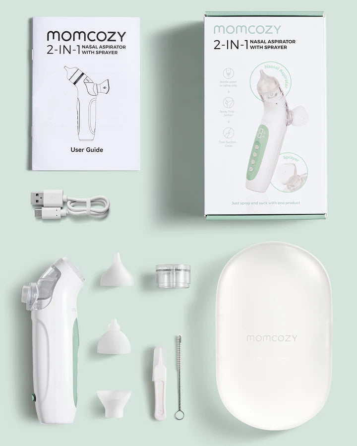 Momcozy BreezyClear 2in1 Spray & Suction Electric Nasal Aspirator