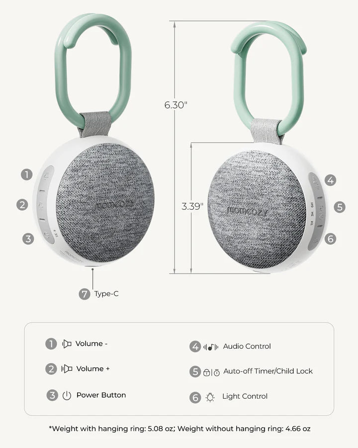 Momcozy Portable Sound Machine - Green & White