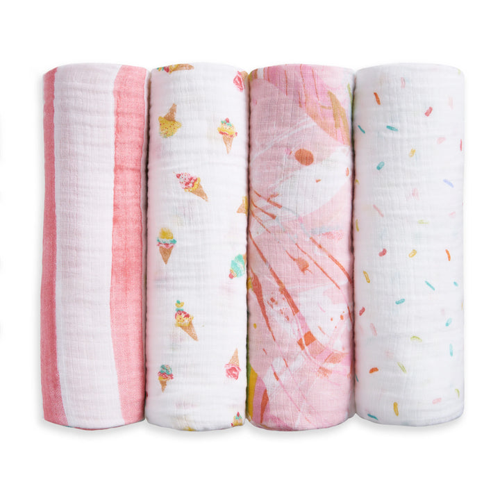 Aden and Anais - Cotton Muslin Swaddles 4pk