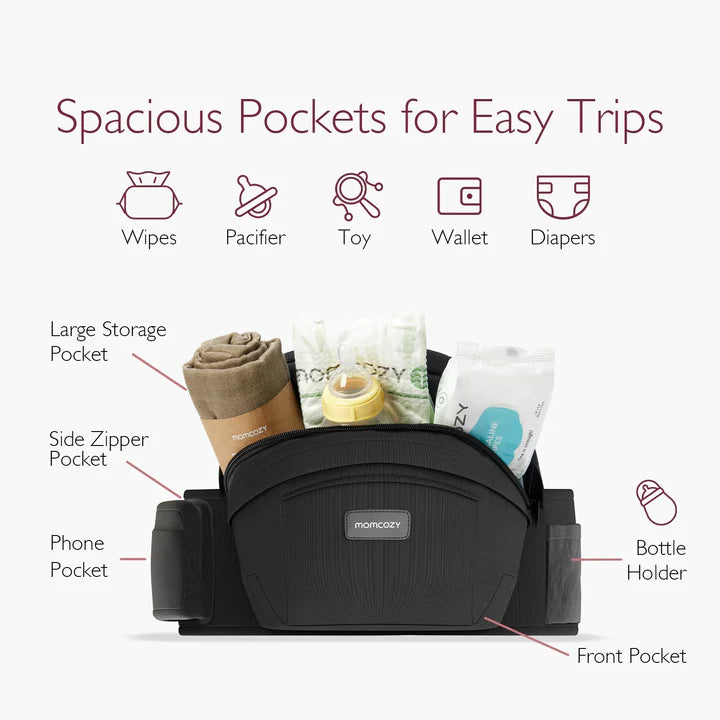 Momcozy Baby Wander360 Hip Seat Carrier - Black