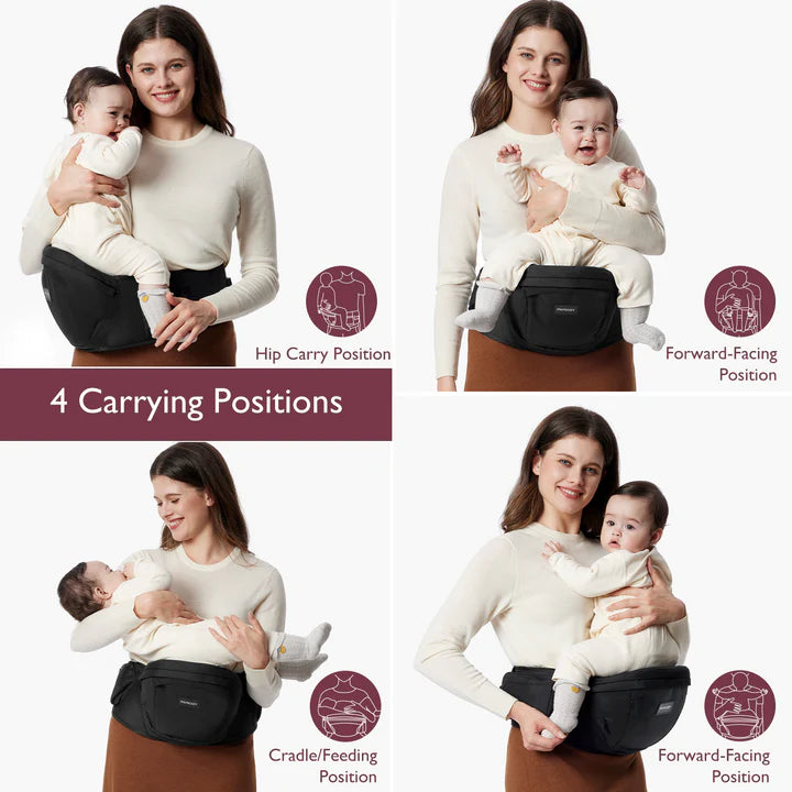 Momcozy Baby Wander360 Hip Seat Carrier - Black
