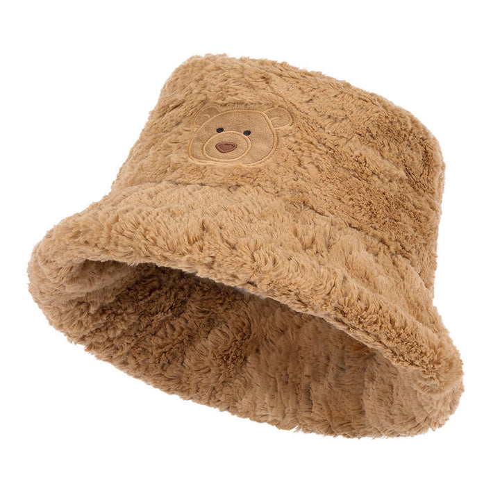 Brown teddy bear hat on a white background