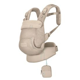 CYBEX LAYA baby carrier -Beige baby carrier with attached pouch on a white background