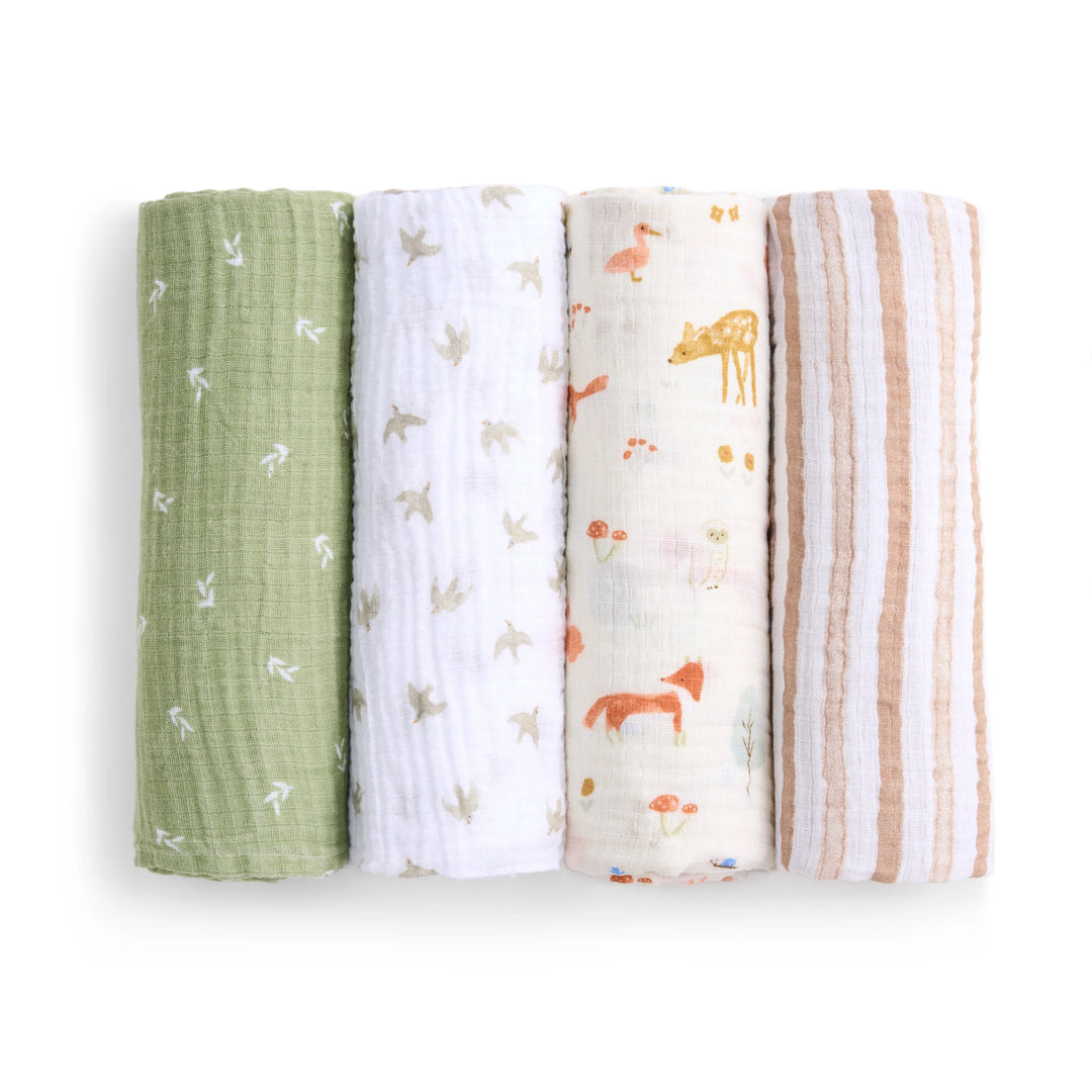 Aden and Anais - Cotton Muslin Swaddles 4pk