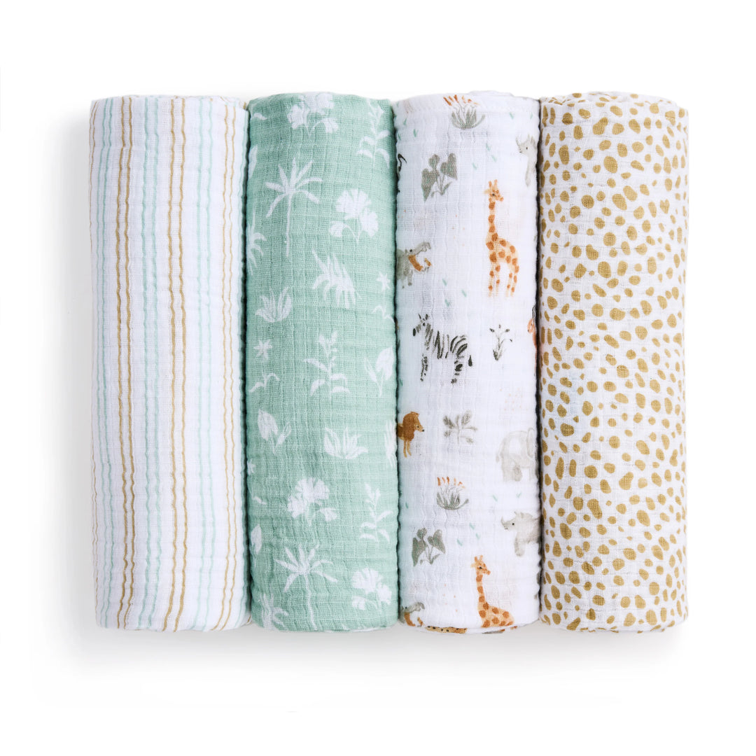 Aden and Anais - Cotton Muslin Swaddles 4pk