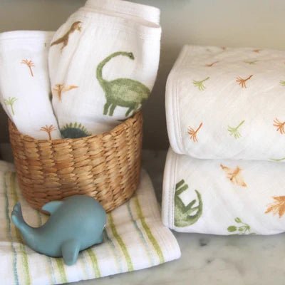 Aden + Anais Essentials Cotton Muslin Washcloths Elephant Circus lifestyle image