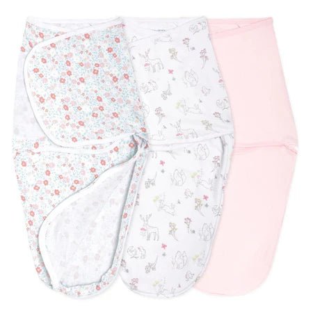 Aden + Anais - Essentials Easy Cotton Swaddle Wraps (3 pack) Swaddle Wraps Fairy Tale Flowers - Image 19