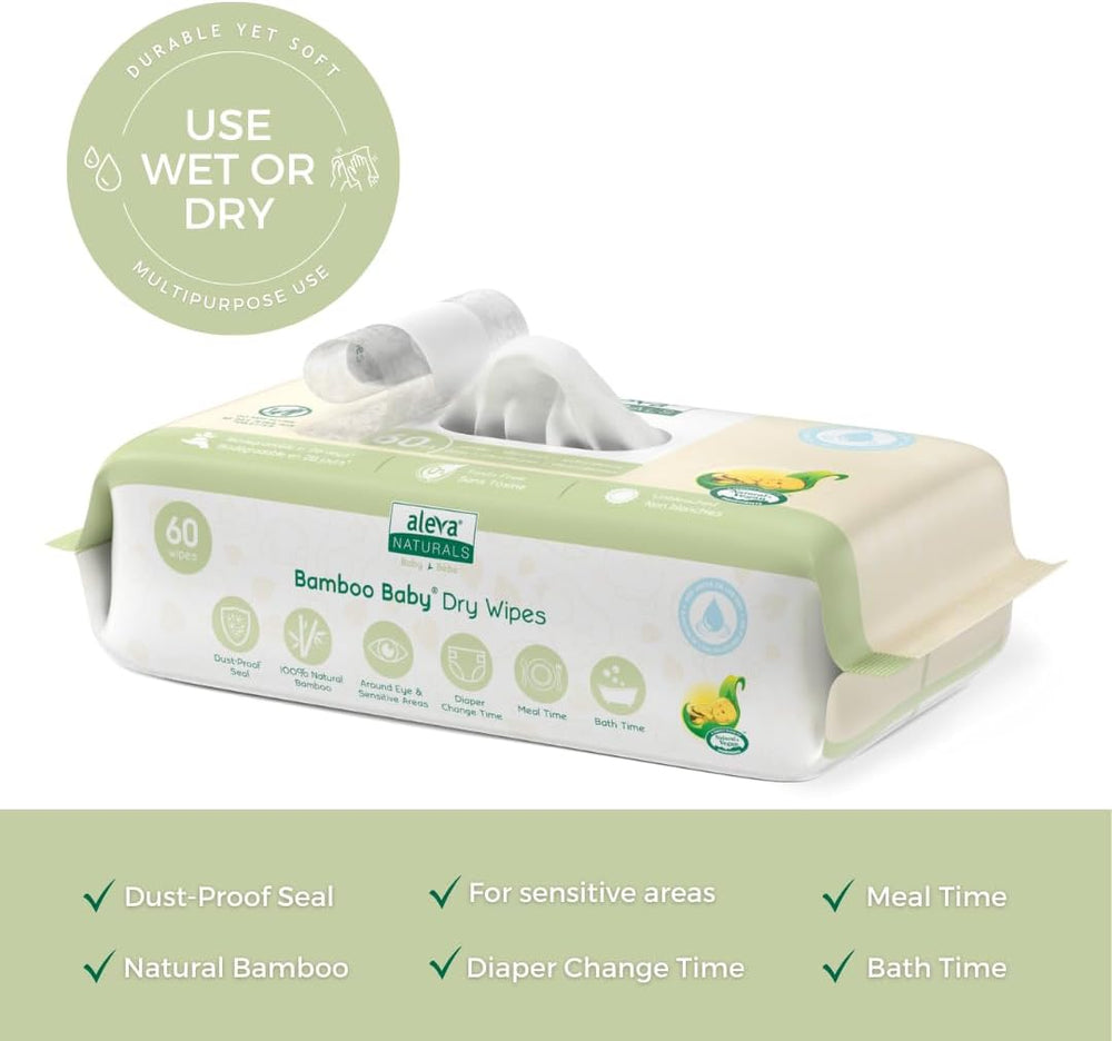 aleva NATURALS Aleva Naturals Bamboo Baby Dry Wipes