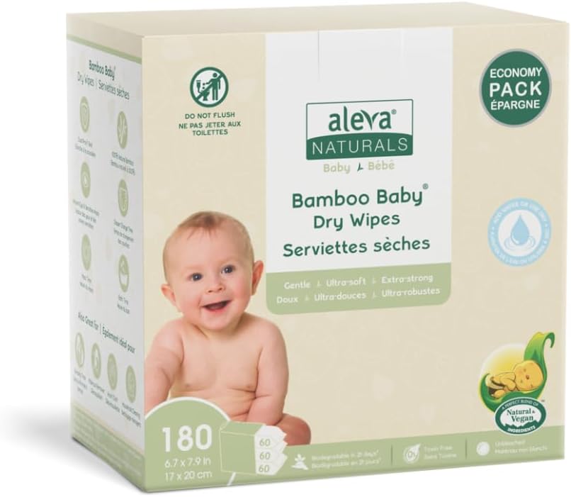 aleva NATURALS Aleva Naturals Bamboo Baby Dry Wipes