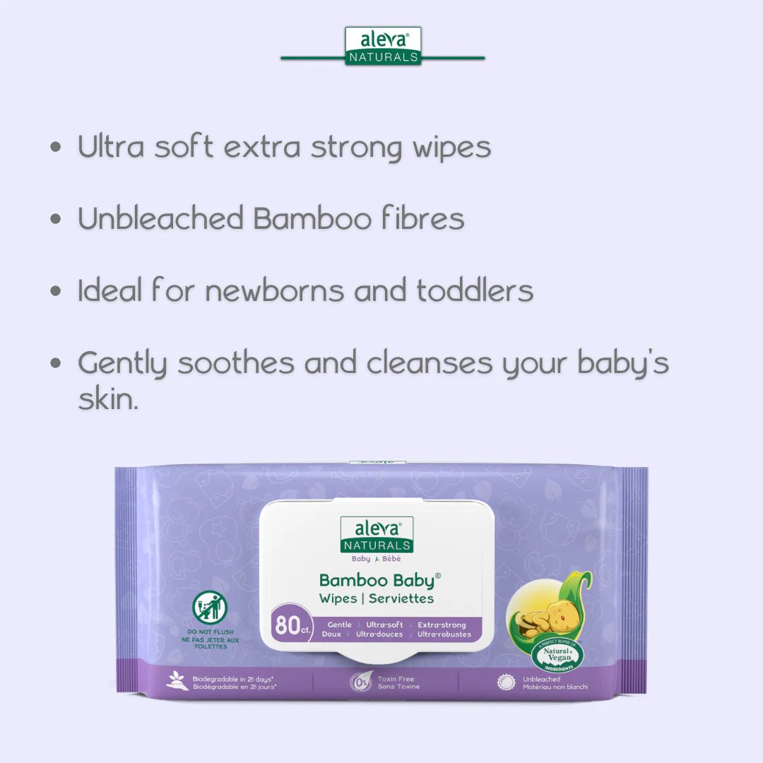 aleva NATURALS aleva NATURALS Bamboo Baby Wipes – 80 Count Soaps, lotions & Wipes,