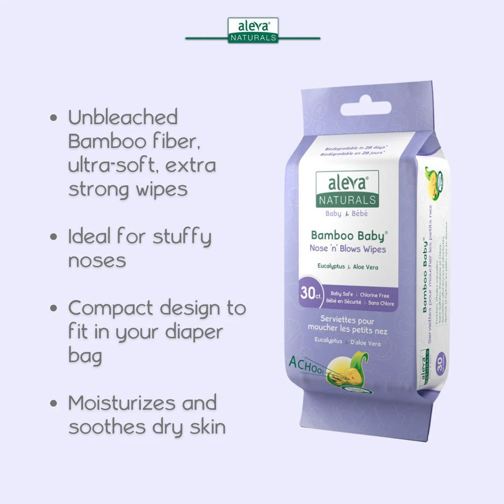 aleva NATURALS aleva NATURALS - Nose ‘n’ Blows Wipes 30 count health and safety