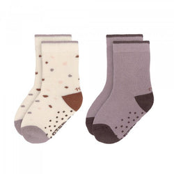Lassig - 4kids Anti - Slip Socks 2pcs - Tiny Farmer - Lilac