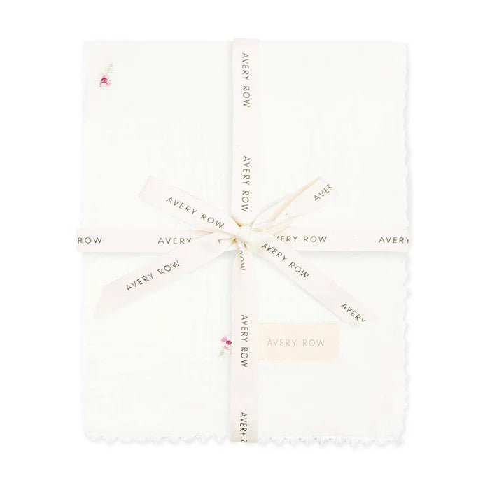 Avery Row Embroidered Muslin blanket Blankets Anemone - Image 3