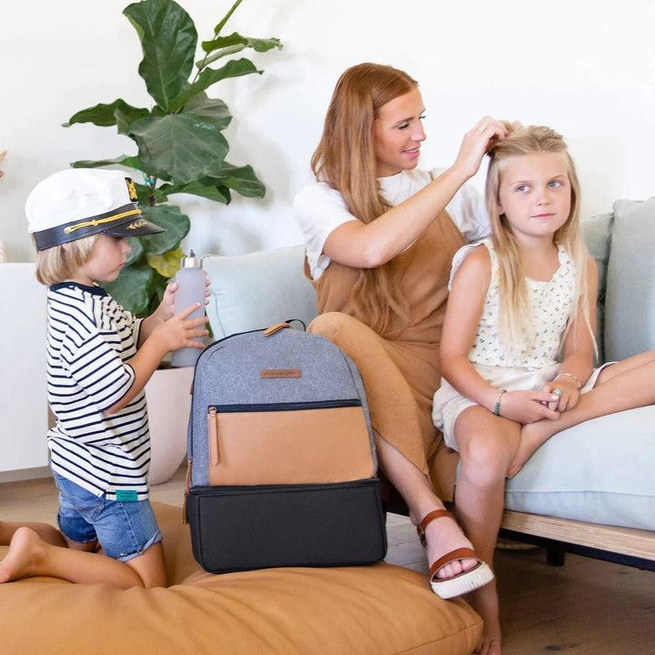 Petunia Pickle Bottom Petunia Pickle Bottom Axis Backpack: Camel/Graphite Diaper Bags